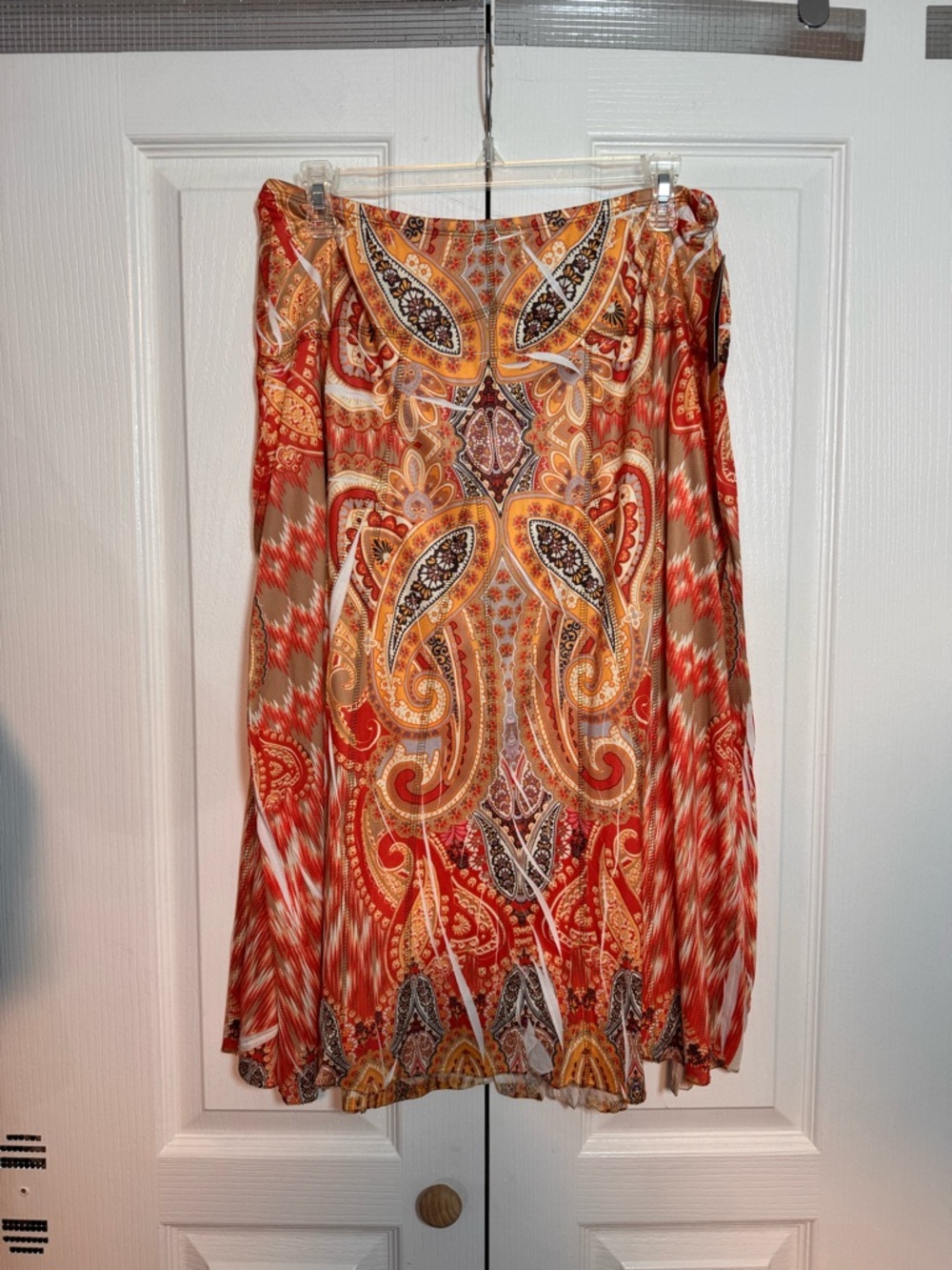 Style & Co NWT Orange patterned maxi skirt size medium